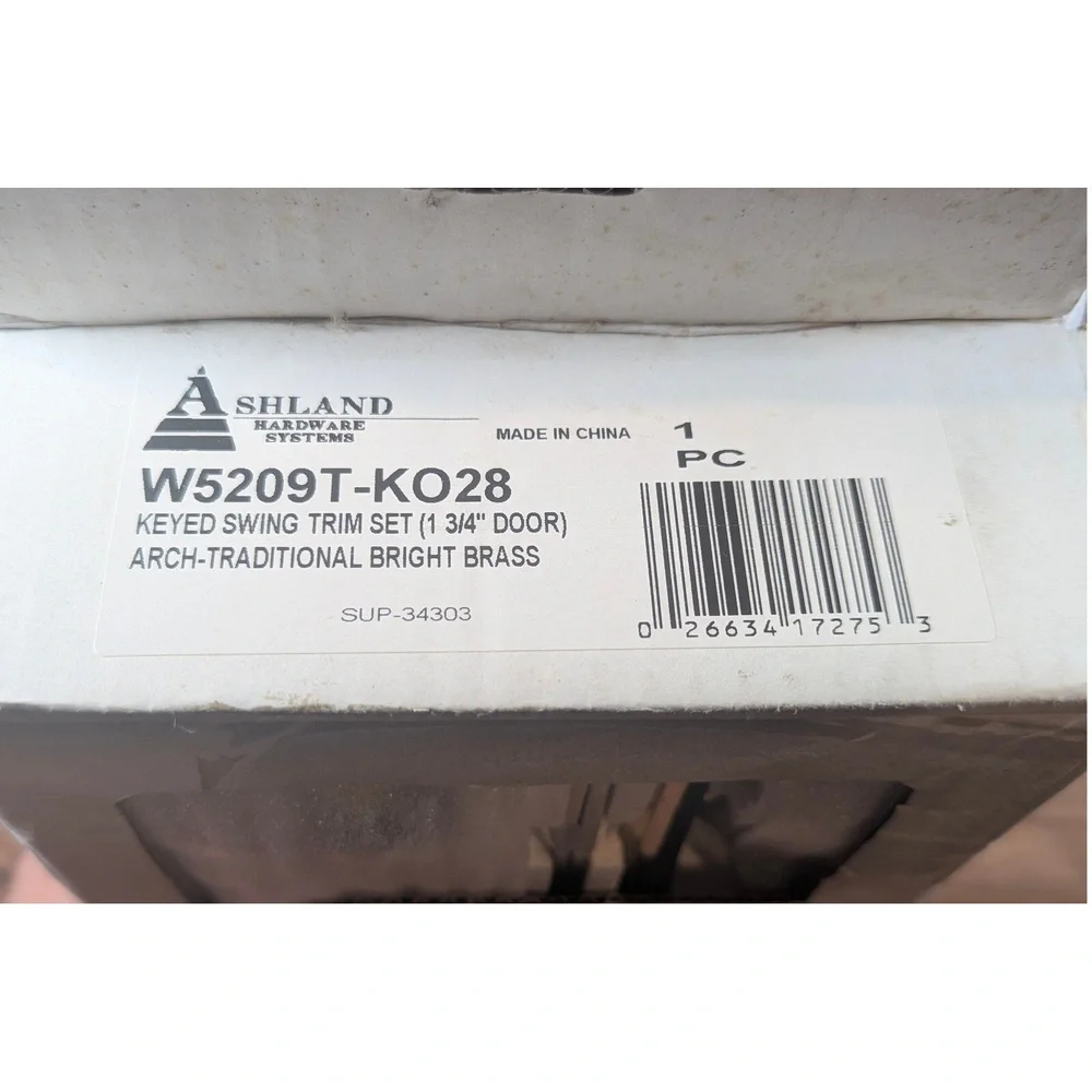Ashland Hardware W5209T-K028‎ Keyed Swing Trim Polished Brass